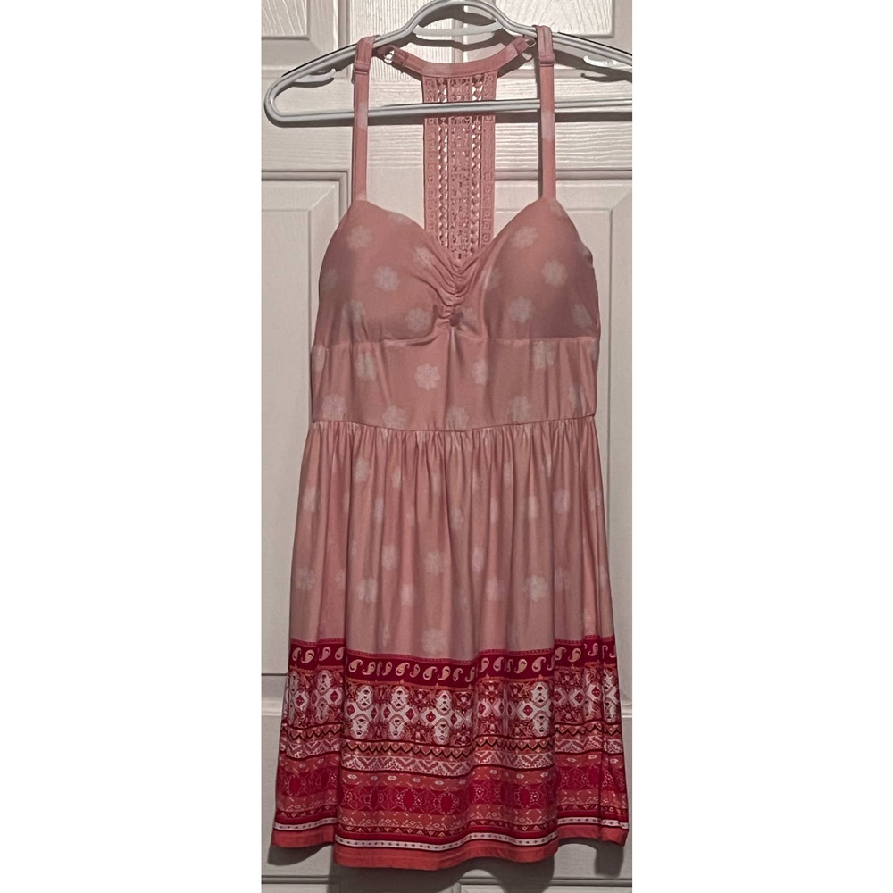 No Boundaries Women's/Junior's Peach Pink Red Sundress Padded Bra Size 11-13